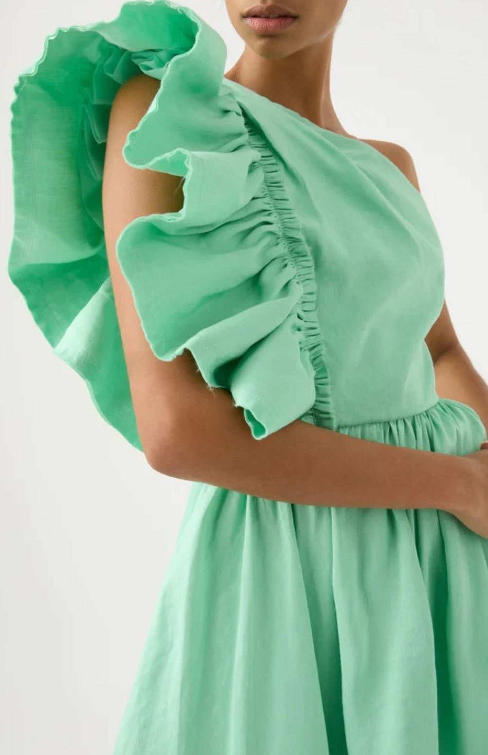 Aje Bonjour Asymmetric Mini Dress