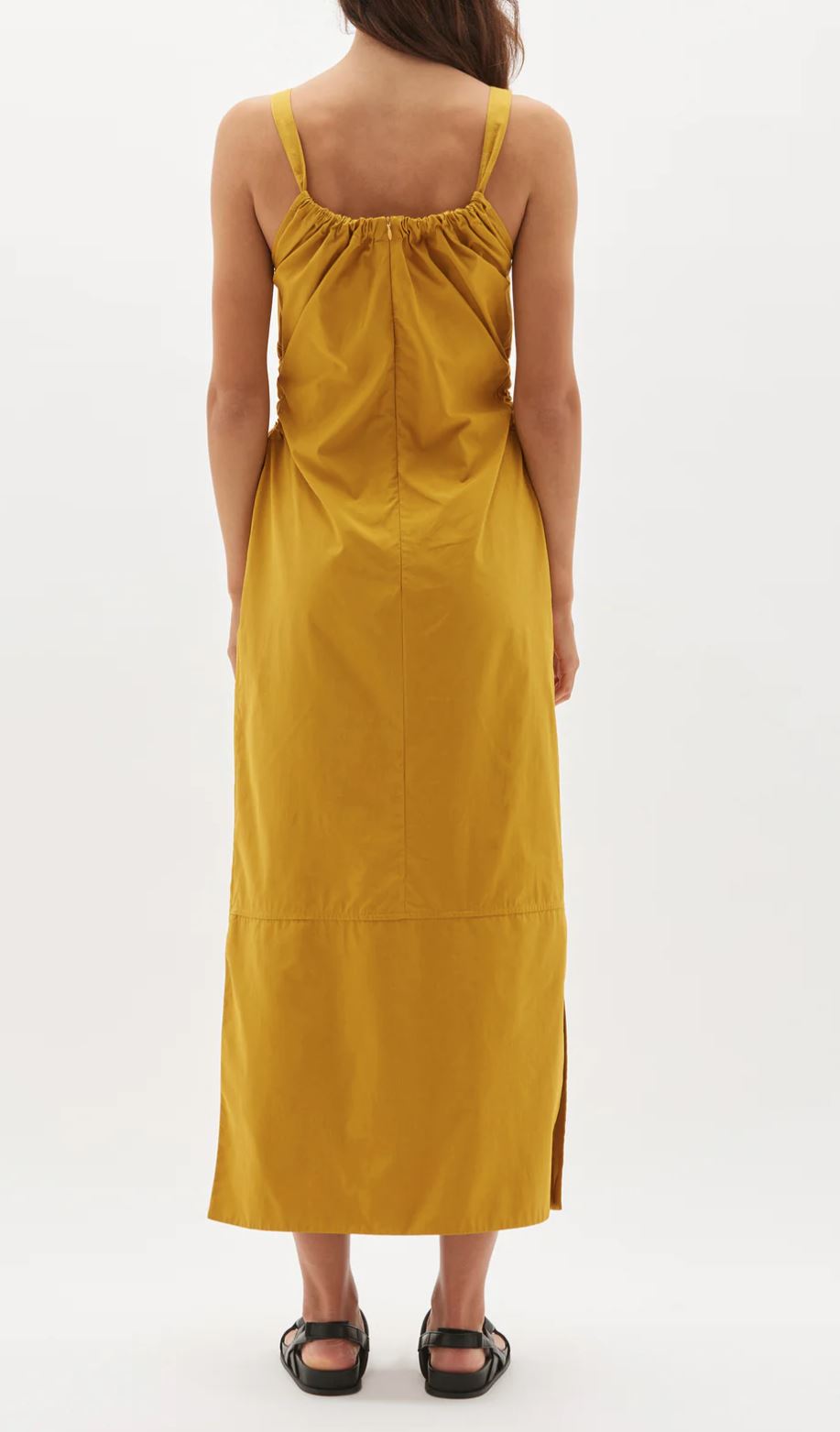 Shop Bassike Gather Detail Poplin Dress at Restitched!