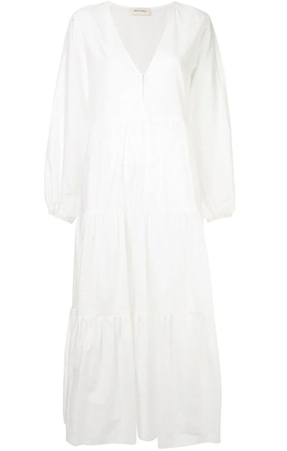 matteau long sleeve tiered dress Matteau Long Sleeve Tiered Dress Black Size 1. A
