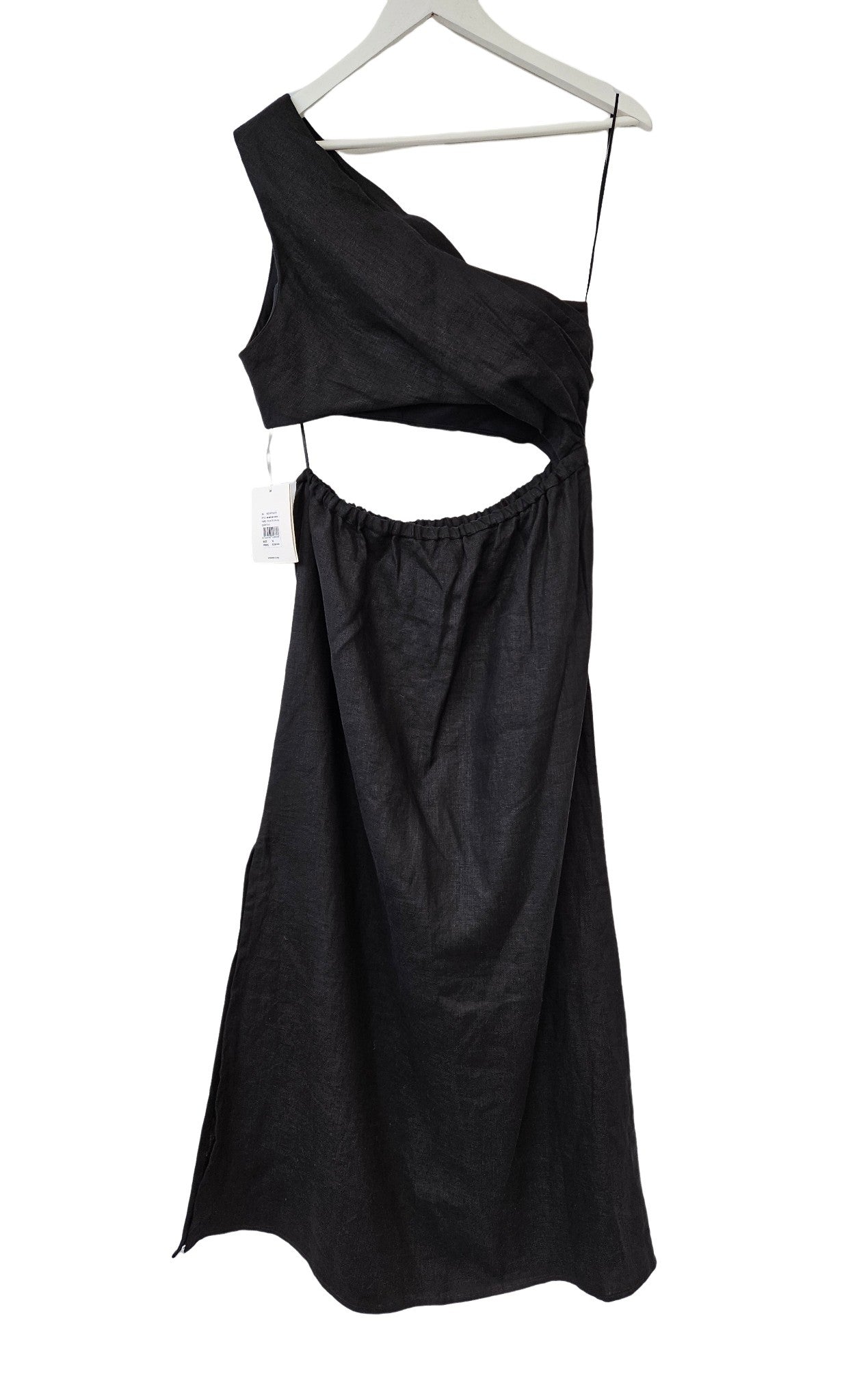 Venroy Draped One Shoulder Cut Out Midi Dress