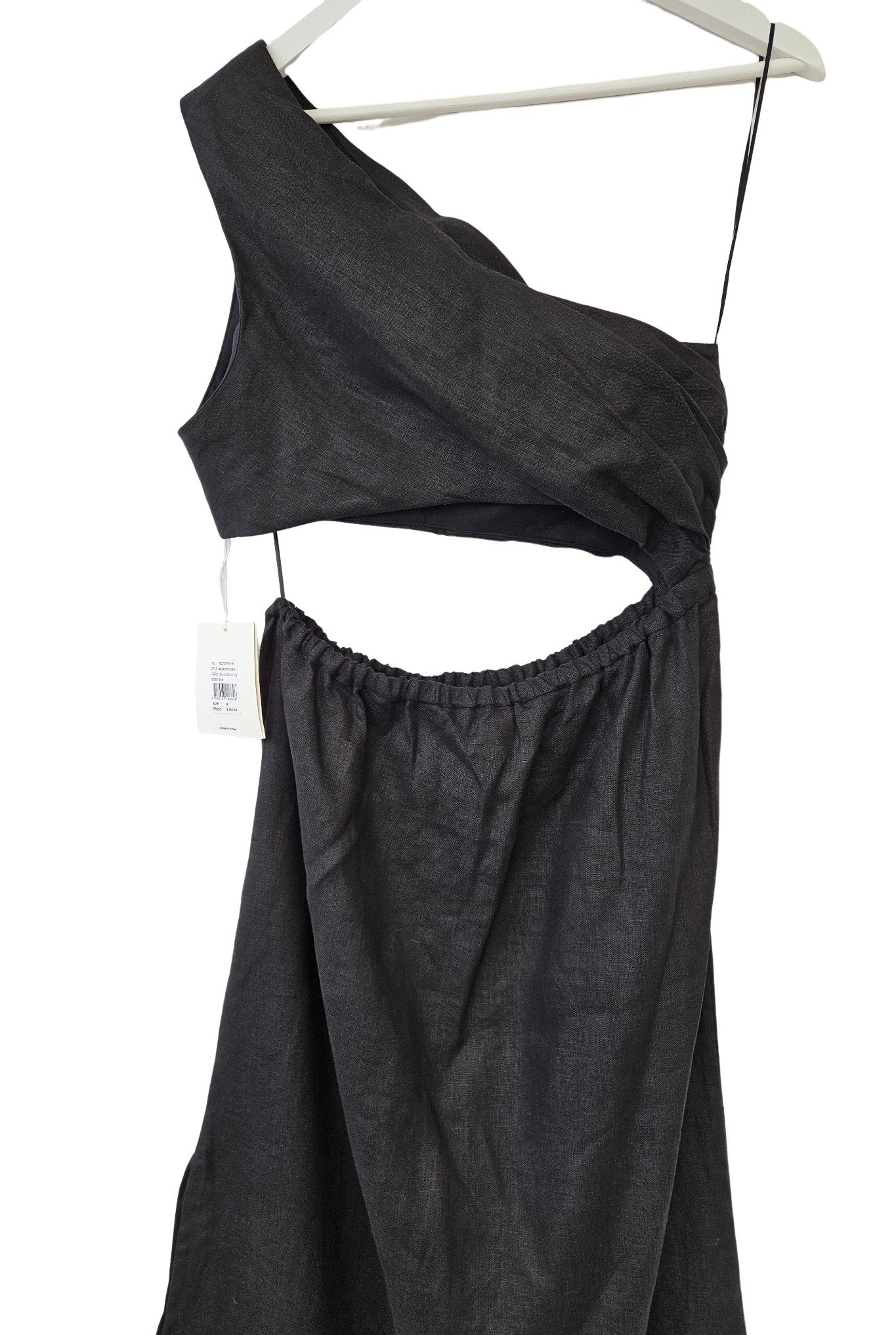 Venroy Draped One Shoulder Cut Out Midi Dress