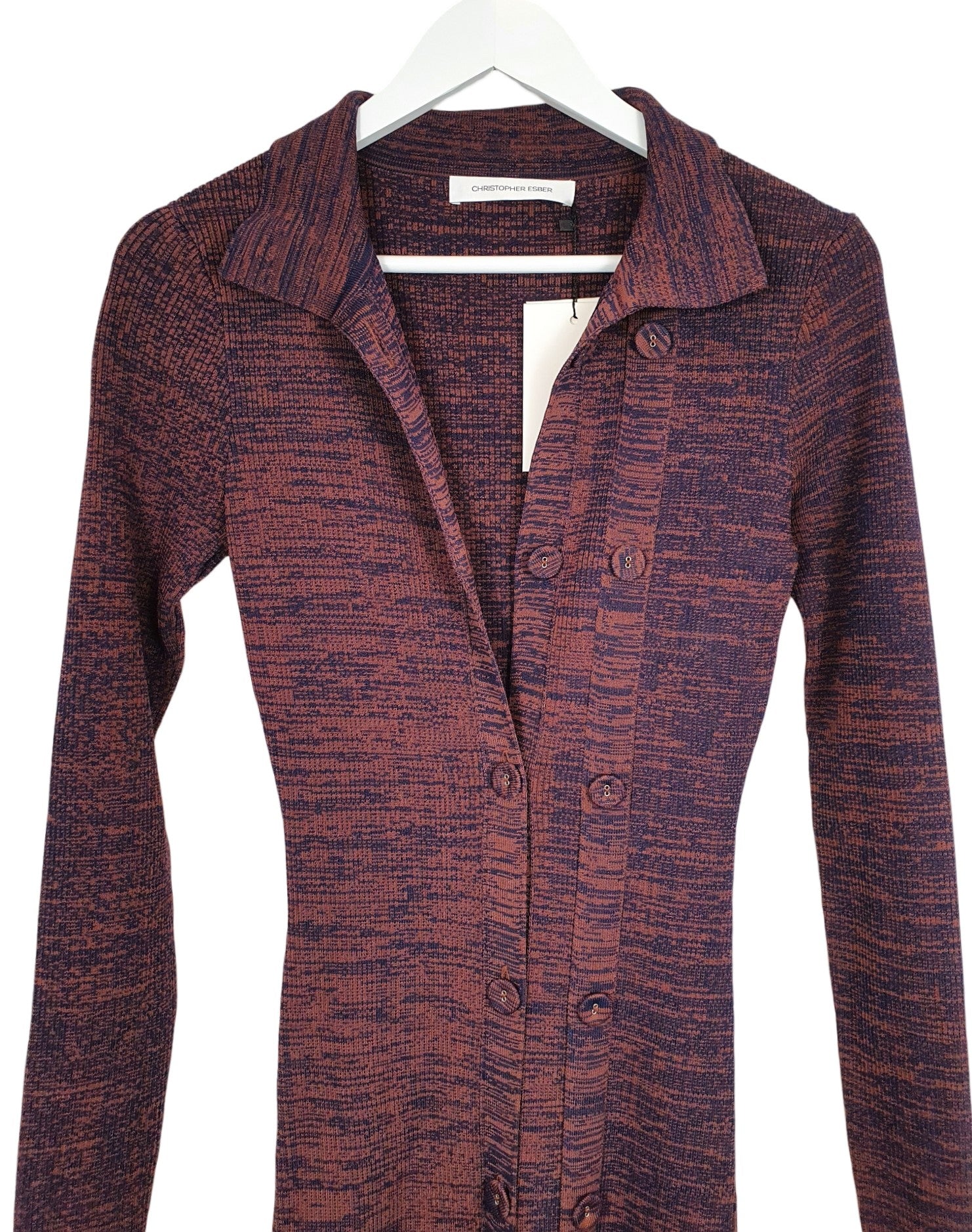 Second hand Christopher Esber Elongated Double Button Cardigan Dress available at Restitched