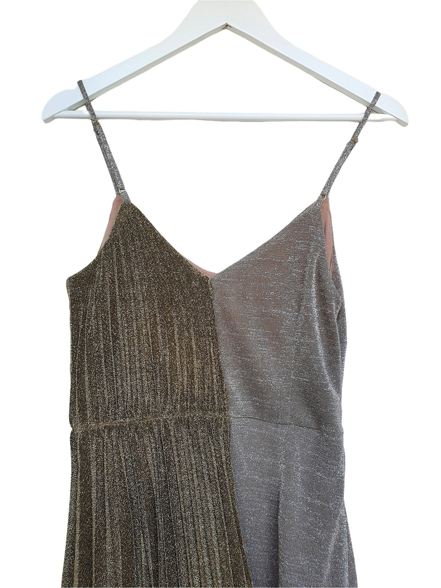 Second hand Suboo Luna Lurex Pleat Mini Dress available at Restitched