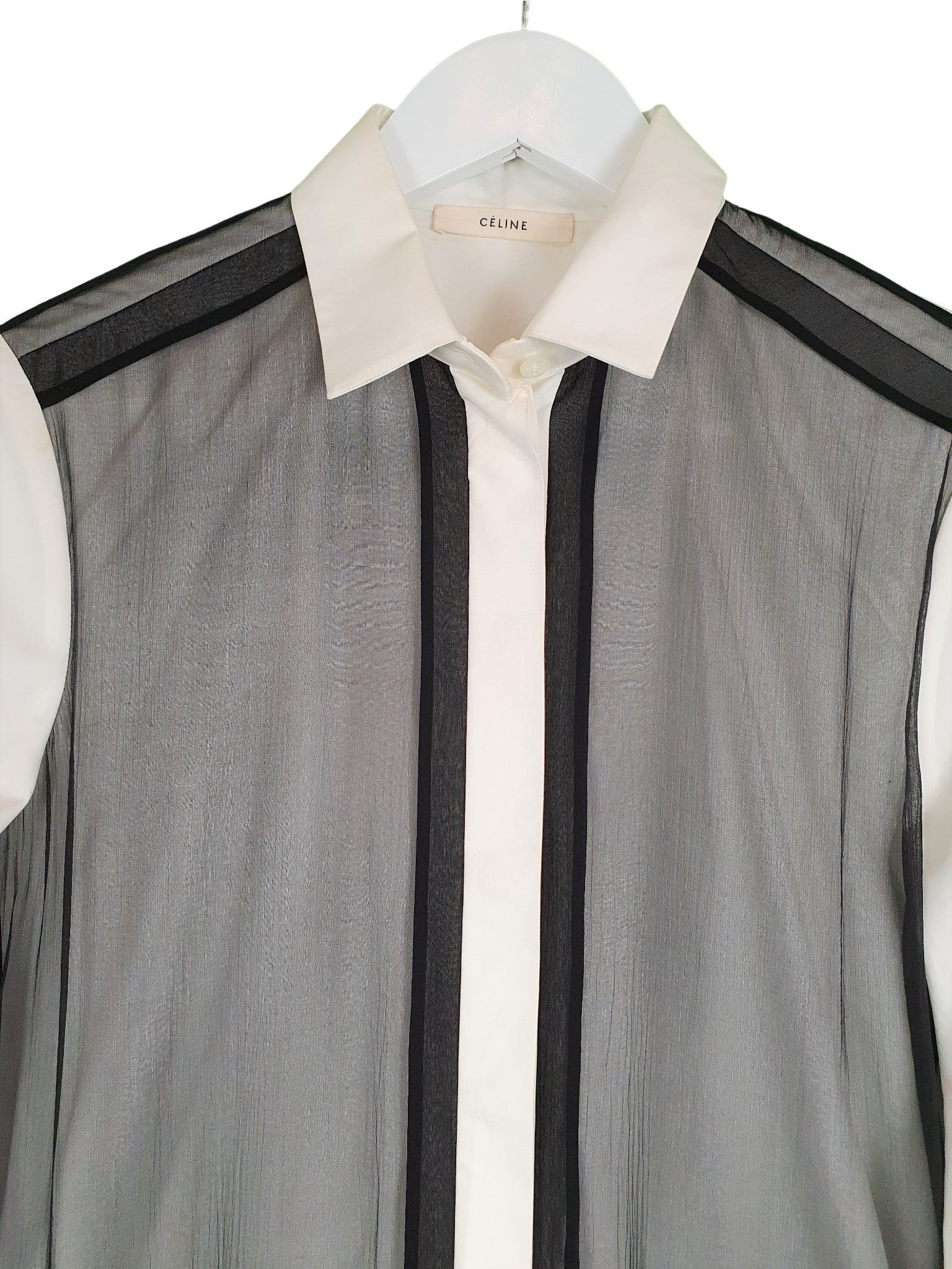 Second hand CELINE Black and White Blouse available at Restitched