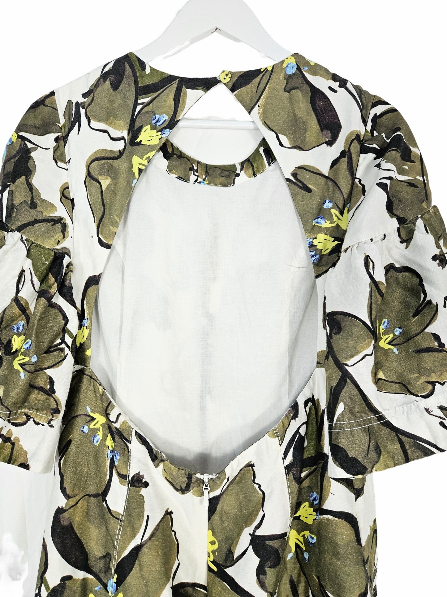 Aje Oasis Olive Leaf Cut Out Mini Dress