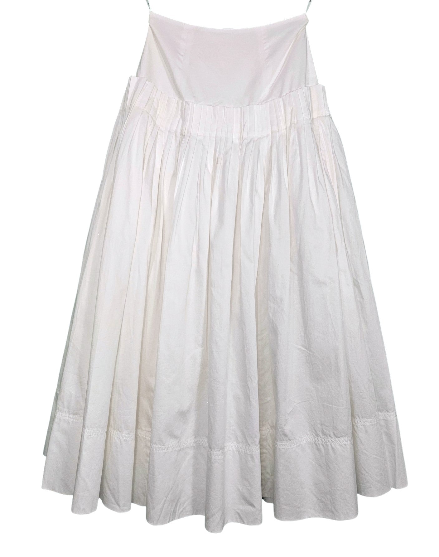 Aje Savoy Pleated Cotton Midi Skirt and Cropped Shirt
