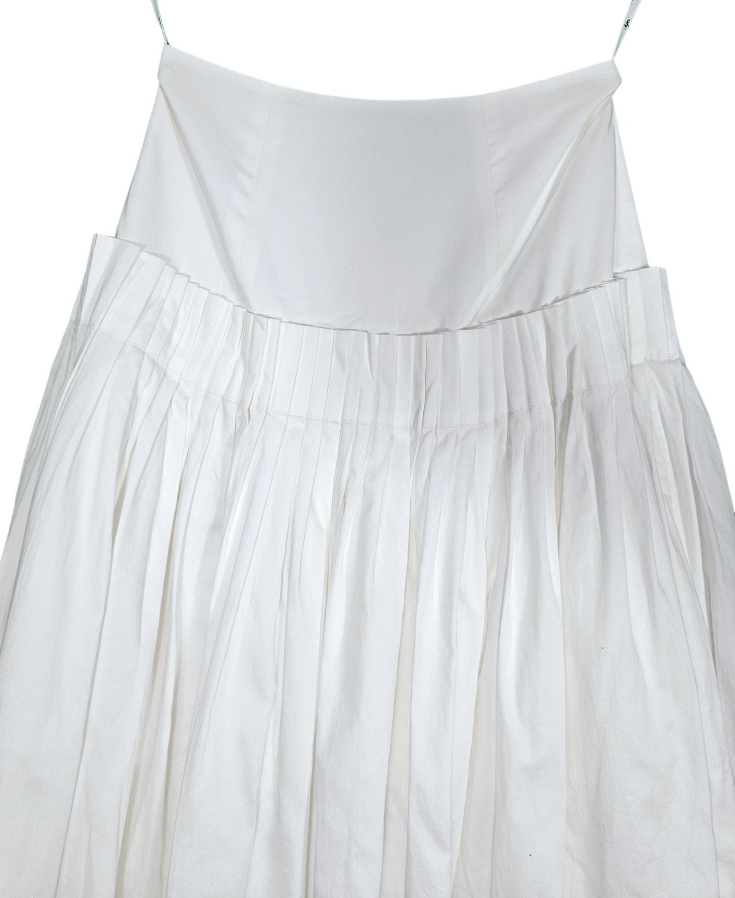 Aje Savoy Pleated Cotton Midi Skirt and Cropped Shirt