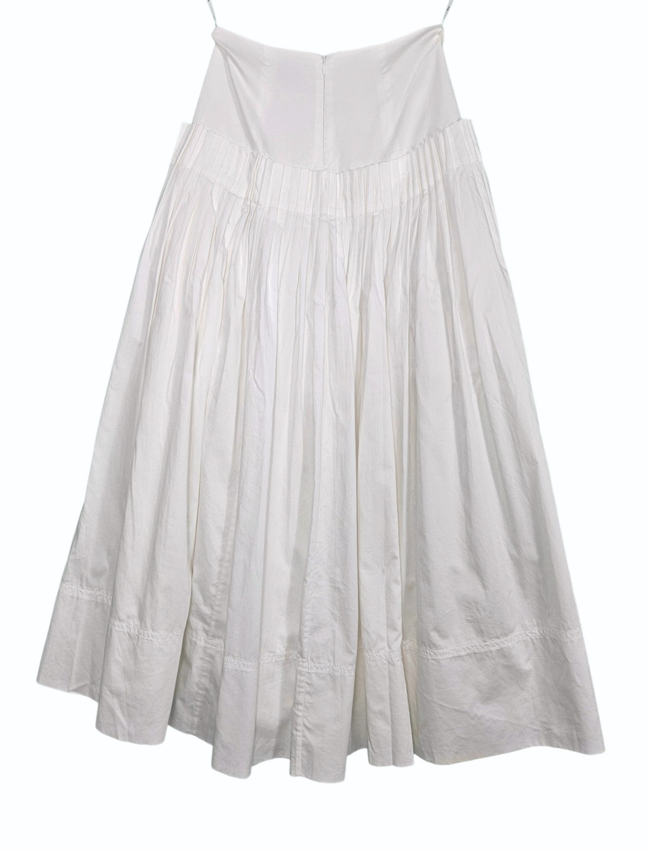 Aje Savoy Pleated Cotton Midi Skirt and Cropped Shirt