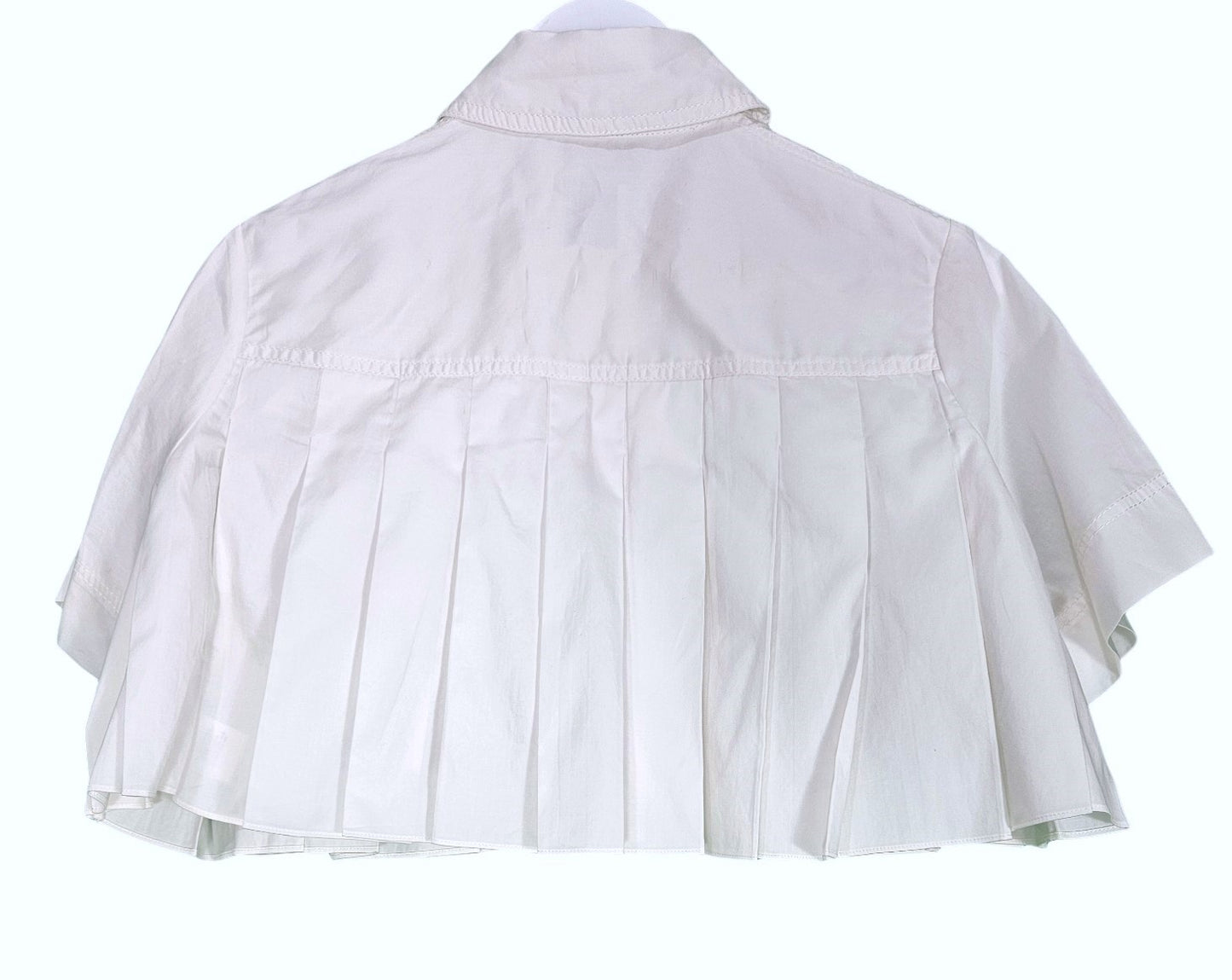 Aje Savoy Pleated Cotton Midi Skirt and Cropped Shirt