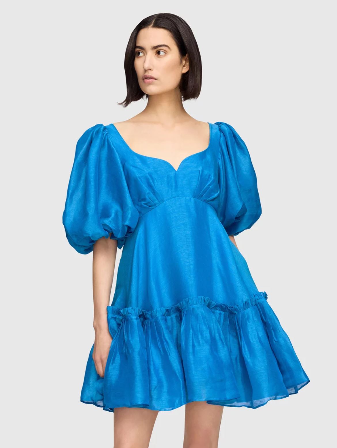 Leo Lin Electrica Silk Linen Mini Dress