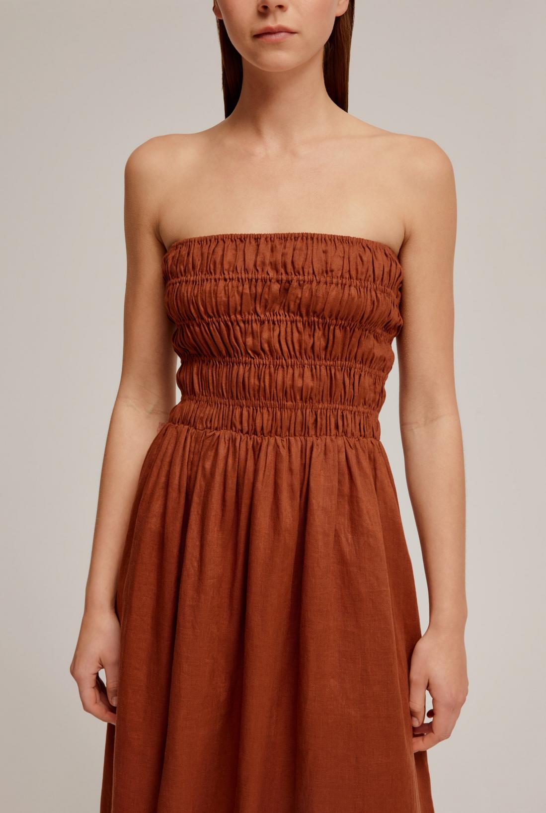 Venroy Strapless Elastic Midi Dress