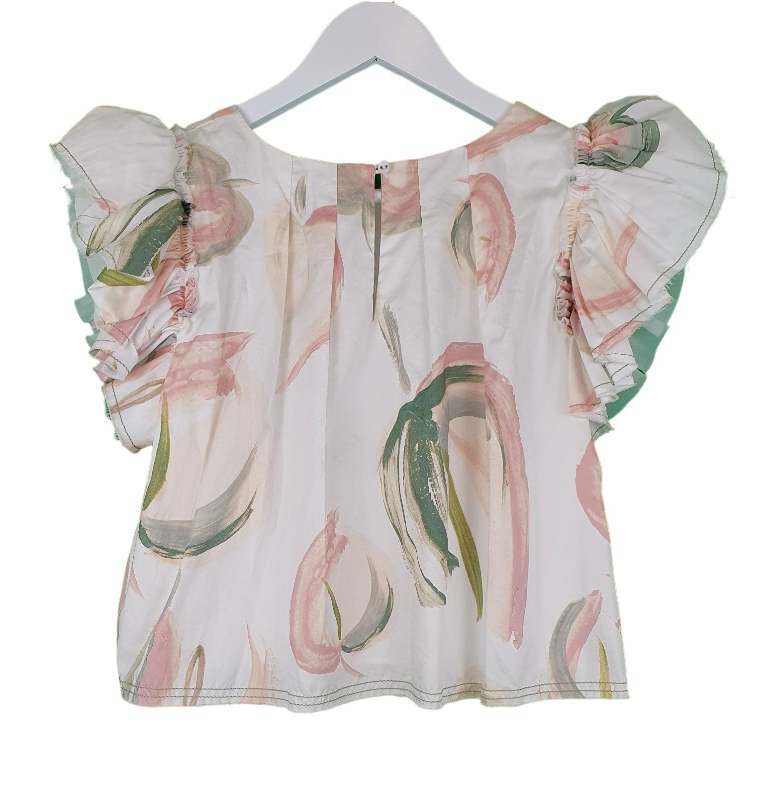 Second hand Aje Imprint Crop Frill Top available at Restitched
